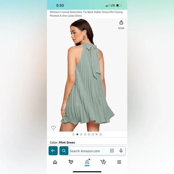 green halter dress amazon Mint Green Halterneck Amie Midi Dress main image 0